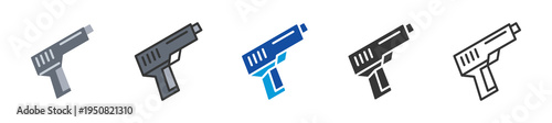 gun icon set multi style various collection