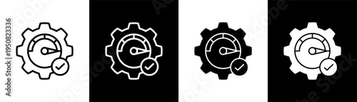 Quality Management Icon Of Line Black And White Style Vector Illustrationn