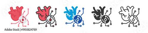 cardiovasc lar system icon set multi style various collection