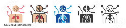 anatomical features icon set multi style various collection