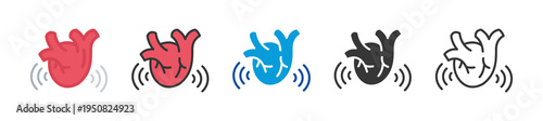 heart sounds icon set multi style various collection