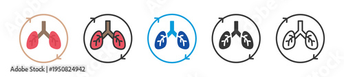 pulmonary circulation icon set multi style various collection