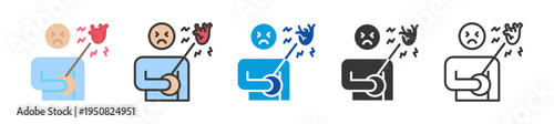 chestpain icon set multi style various collection