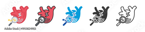 acute coronary syndrome icon set multi style various collection