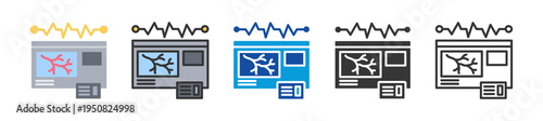 coronary angiogram icon set multi style various collection