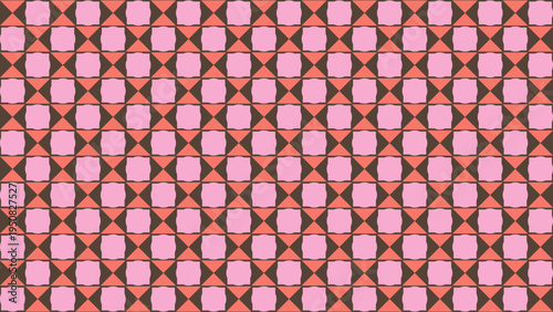 Geometric Pattern With Pink Orange and Brown Diamonds vector background