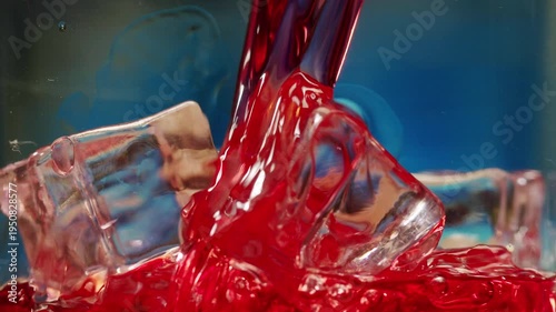 Vermouth Negroni, spanish wine drink, Alcoholic Americano Cocktail bitter, sweet vermouth and soda water, close up of making drink, summer spanish vacations. 