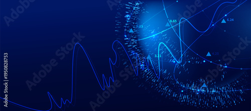 Business and Finance Stock Market Growth Data Analysis Background Vector