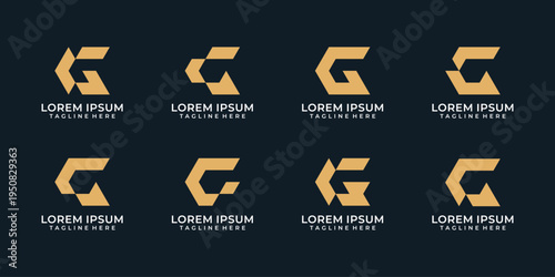 Set of modern letter g company identity logo