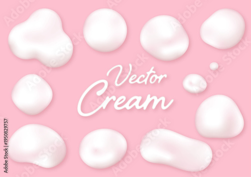 リアルなベクターホイップクリーム