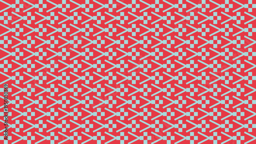Red and Gray Geometric Fabric Pattern vector background