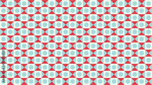 Retro Geometric Pattern with Triangles and Ovals vector background