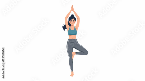 A woman practices yoga in a serene outdoor setting with firefly glow