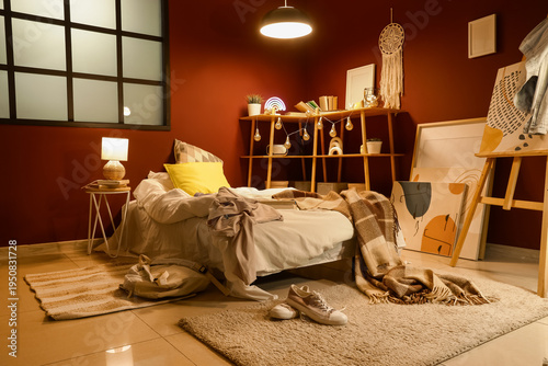 Interior of messy teenager'...