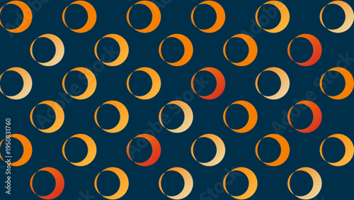 Pattern of Crescent Moons on Blue Background