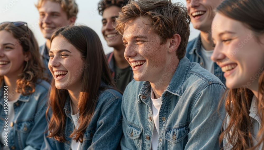 Obraz premium Group of Young Adults Laughing Outdoors