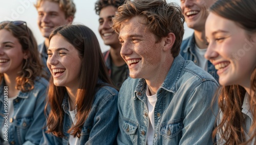 Group of Young Adults Laughing Outdoors