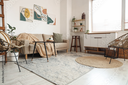 Interior of light living ro...