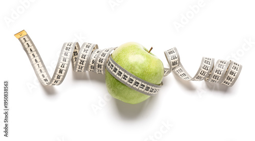 Fresh apple with measuring ...