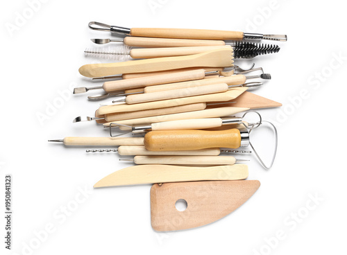 Set of sculptor tools isola...