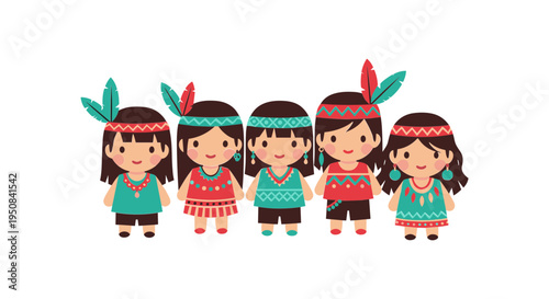 Group of children in traditional dress.