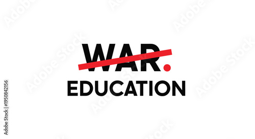 Vector illustration of education concept replacing war