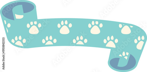 Ribbon Frame -6- Paw Pad - mint green