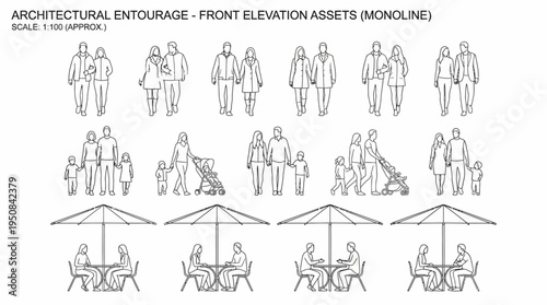Architectural Entourage and Front Elevation Asset Collection for Design Projects