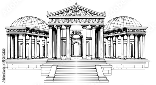Architectural Masterpiece: Gazebo with Columns & Arches 2D Vector