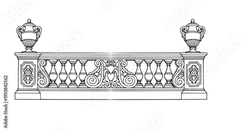 2D Concrete Balustrade Design Drawing