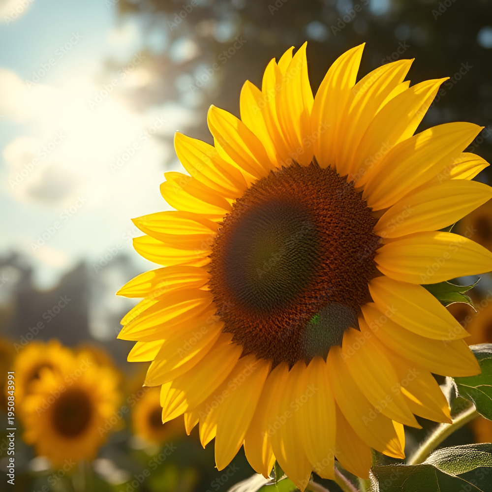 Obraz premium “Bright Sunflower in Sunlight – Professional Nature Photography”