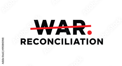 Vector illustration of war reconciliation symbol