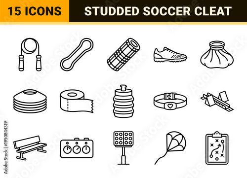 Soccer cleat graphic showcasing four distinct technical rendering styles including solid silhouette, monoline, shaded, and dotted.