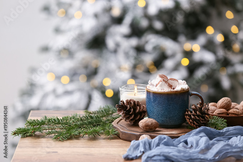 Winter composition with mug...