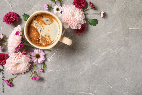 Cup of coffee with beautifu...
