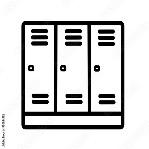 Lockers line icon. Vector graphic, not Artificial Intelligence, logo illustration. Replaceable vector design.