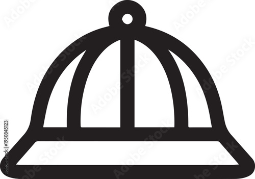 Hand Drawn Woman Hat Black and White Illustration in Minimal Line Art Style Design