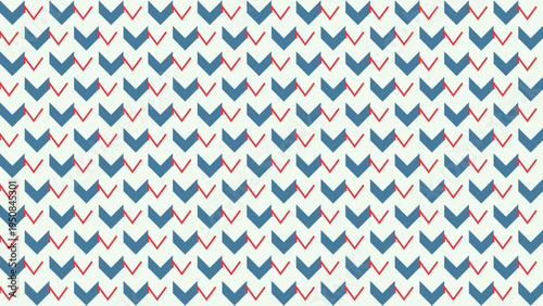 Retro Arrow Chevron Pattern in Blue and Coral vector background