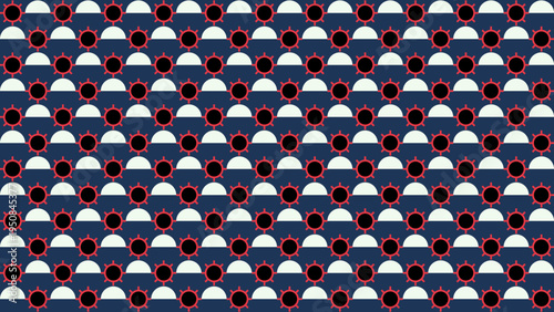 Pattern of Virus and White Blood Cells on Blue vector background