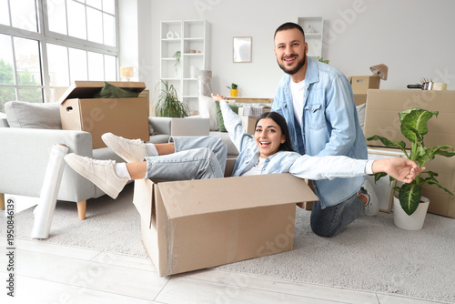 Young couple having fun in ...