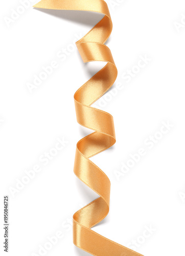 Curled satin golden ribbon ...