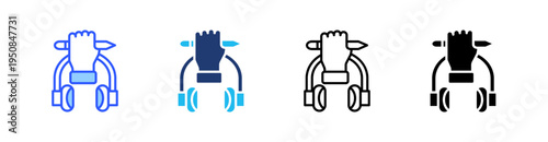 Support Multi Style Icon Set Vector 