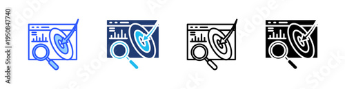 Impact Analysis Multi Style Icon Set Vector 