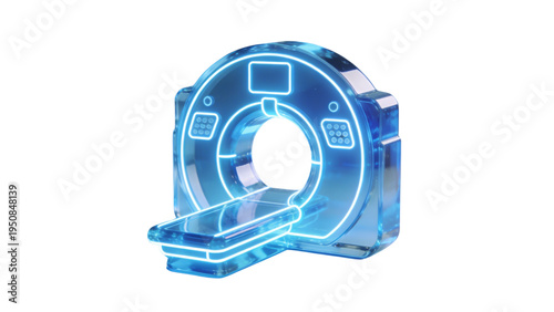 Modern Futuristic MRI Scanner Machine 3D Icon for Medical Technology