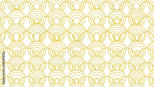 Golden abstract wave pattern seamless background, elegant geometric design for modern textile and digital projects