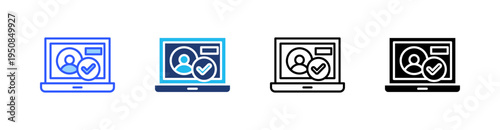 Verified Account Multi Style Icon Set Vector 