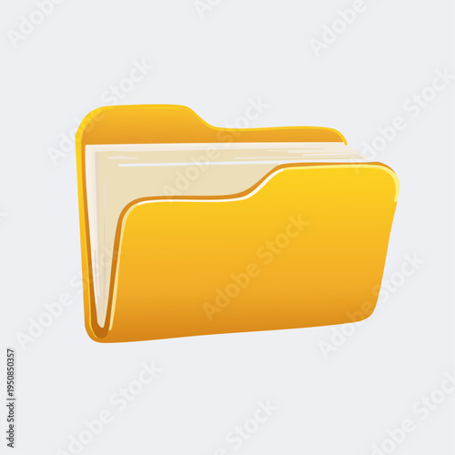 Yellow Document Folder Icon for Digital File Storage and Office Organization