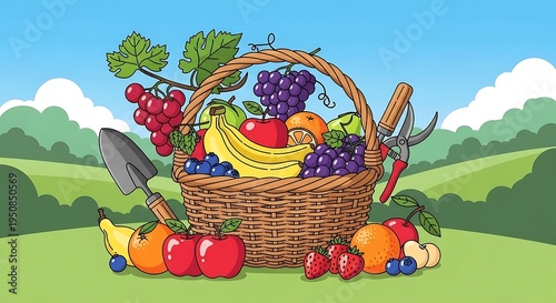 Fresh Fruit and Vegetable Basket.