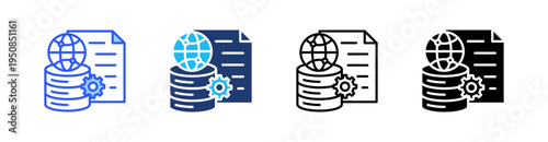 Data Network Multi Style Icon Set Vector 