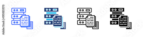 Data Storage Multi Style Icon Set Vector 